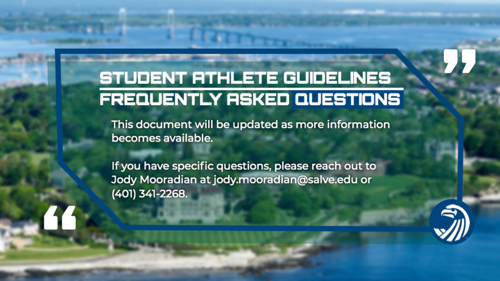 Guidelines and frequently asked questions for Salve Regina University student-athletes returning to campus | September 2020