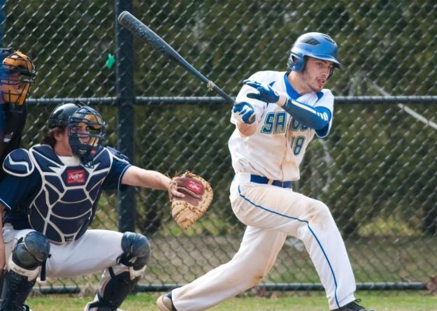 Joe Haley delivered a sac fly during Game One as Salve Regina took the opener, 4-0.