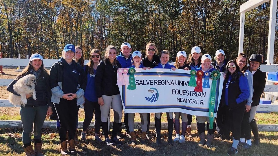 Madi Guyette posted a first-place ribbon in Novice as Salve Regina equestrian finished sixth of 12 at the Becker College show in Paxton, Mass.
