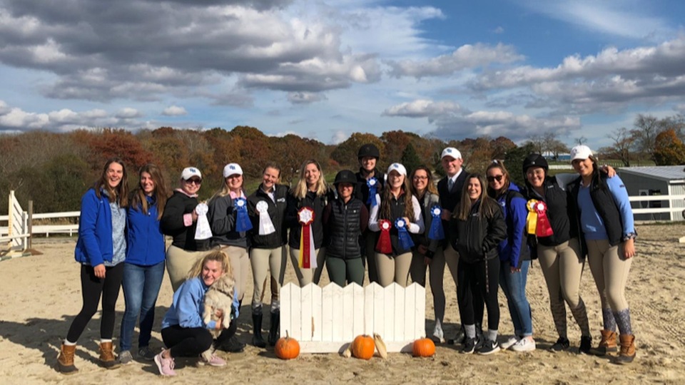 Salve Regina equestrian finished second overall at the IHSA event hosted by UMD/RIC at Claddagh Farm. (Photo courtesy of Kenna Rooney)