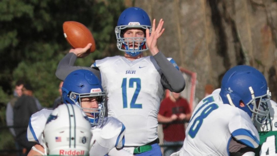 Tyler McGovern completed 29 of 44 passes for three touchdowns and no interceptions for Salve Regina. (Photo by Zan Carver)