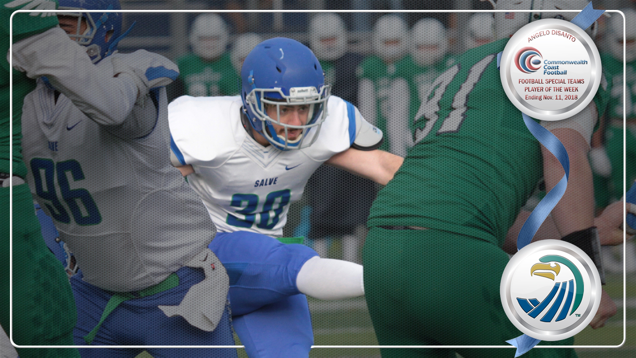 DiSanto was perfect on his kicks in Salve Regina's 47-34 win over Endicott earning him Special Teams Player of the Week.