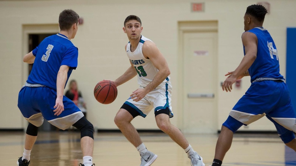 Salve Regina scored a season-high 95 points to top University of New England in CCC action (Photo by Rob McGuinness).