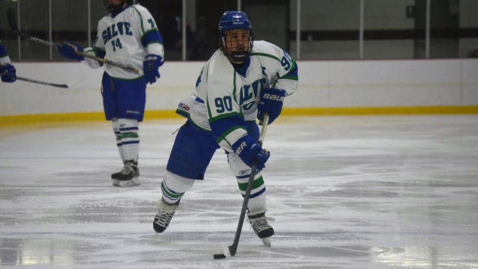 John Scorcia scored a hat-trick while dishing out three assists to help the Seahawks advance to the ECAC Northeast Championship versus Nichols (Photo by: Brooke Scoca)