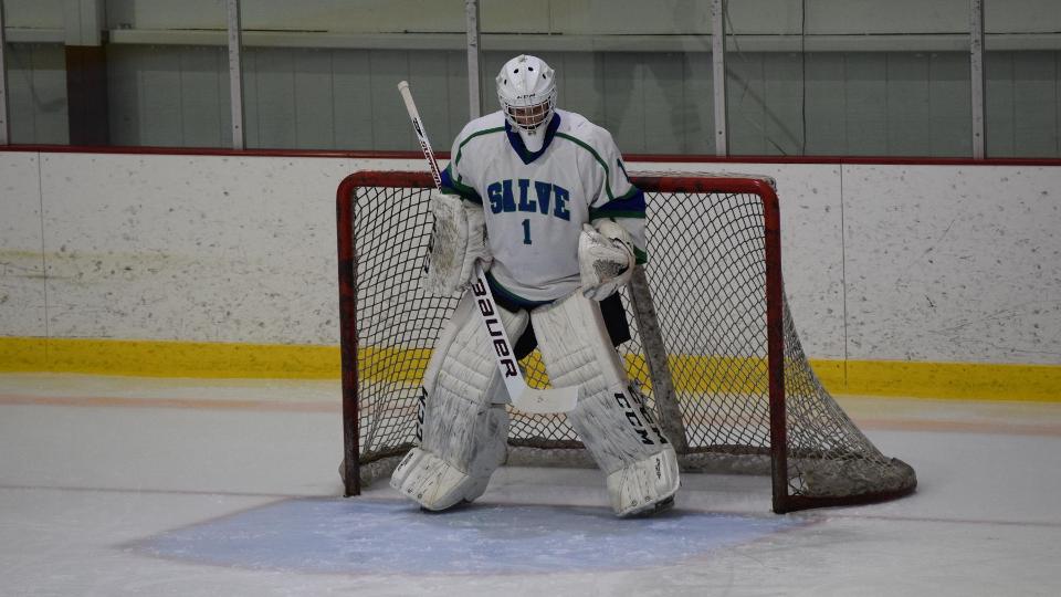 Blake Wojtala earned his second collegiate shutout in Salve Regina's 2-0 win against Johnson & Wales on Saturday.(Photo by Ed Habershaw)