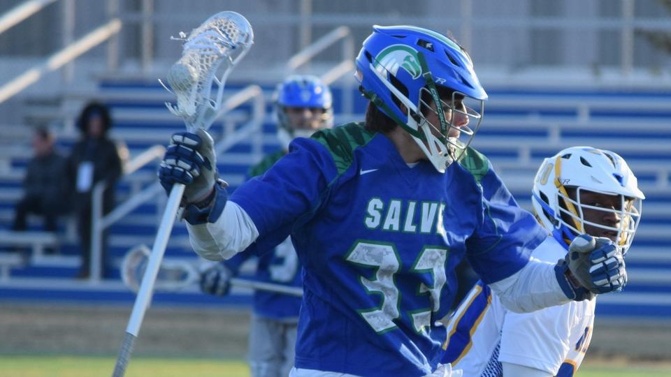 Salve Regina scored the last four goals of the game to break an 11-11 tie and defeat Saint Joseph's of Long Island (Photo by Ed Habershaw).