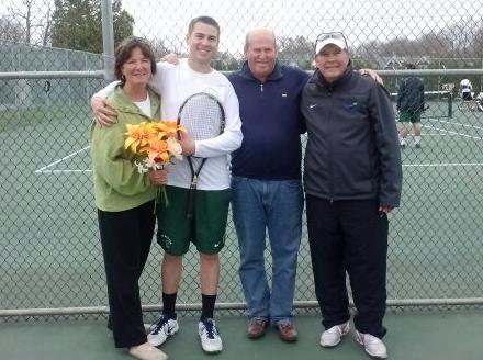 Colin Gunning and parents with Coach Cory Tusler