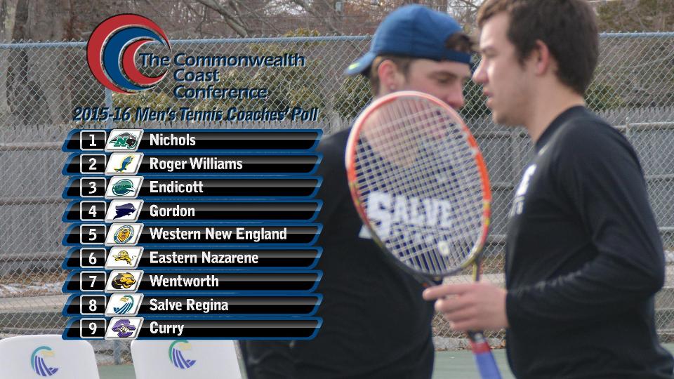 Commonwealth Coast Conference 2016 Men's Tennis Coaches' Poll