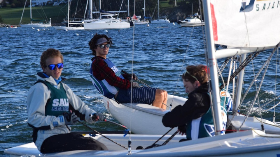 Salve Regina sailing had 13 of its sailors in action over the weekend. (Photo by Andrew Pezzelli)