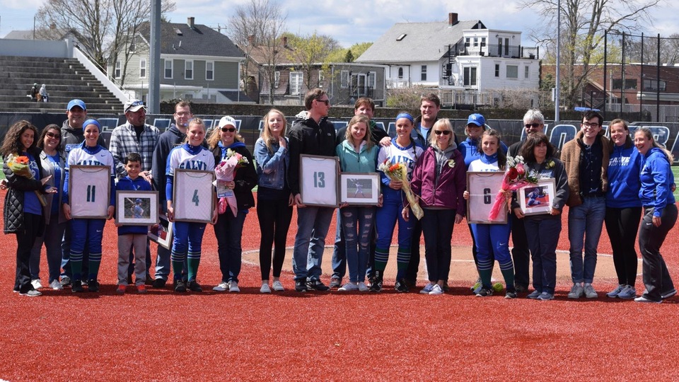 Senior Day for Lindsey Florent, Megan Guest, Holly Kathios, and Amanda Riley at Toppa Field.