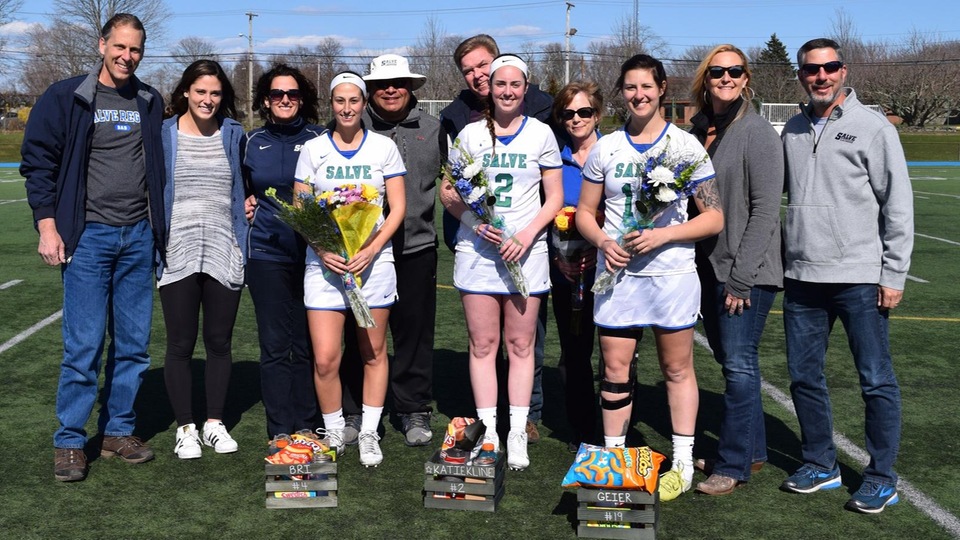 The Seahawks honored their three seniors (Katie Kline, Megan Geier, and Brianna Wilcox) with a special pregame ceremony.