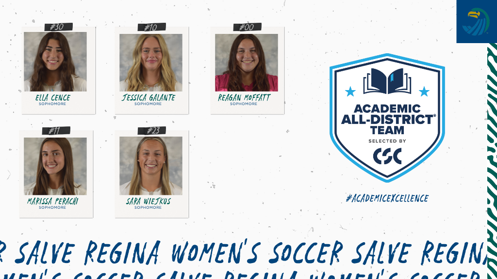 Salve Regina women's soccer players on the CSC Academic All-District Team