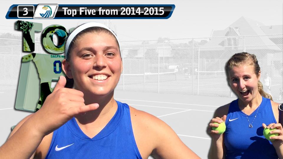 Top Five Flashback: Women's Tennis #3 - Salve Regina completes winning month with 8-1 win over Wentworth (September 27, 2014).