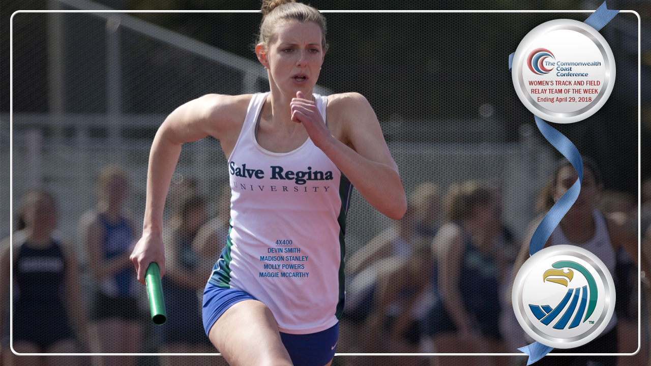 Devin Smith was part of two winning relay teams on Saturday for Salve Regina. (Photo by Jen McGuinness)