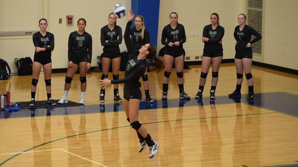 Madison Lee serves during the Seahawks 3-0 loss to Endicott College