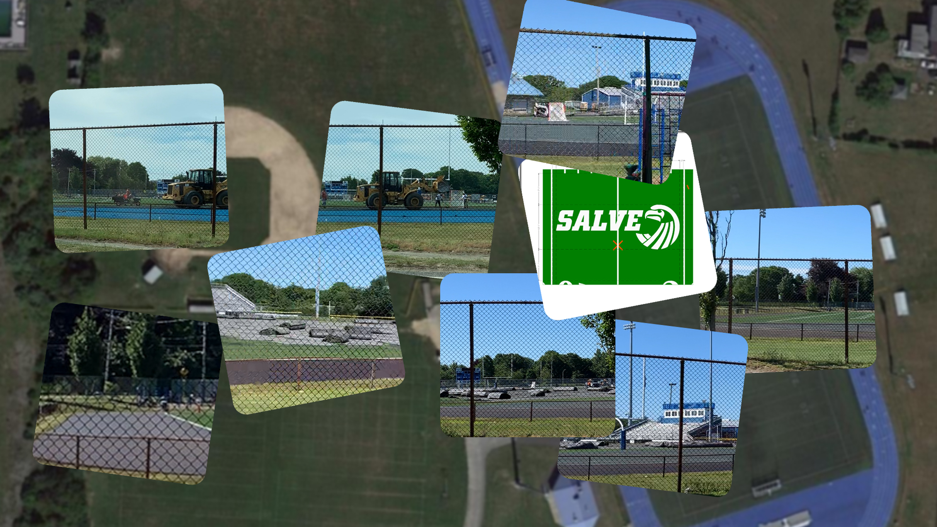 New FieldTurf installation and track replacement happening at Gaudet Athletic Complex with Salve Regina University and Middletown partnership.