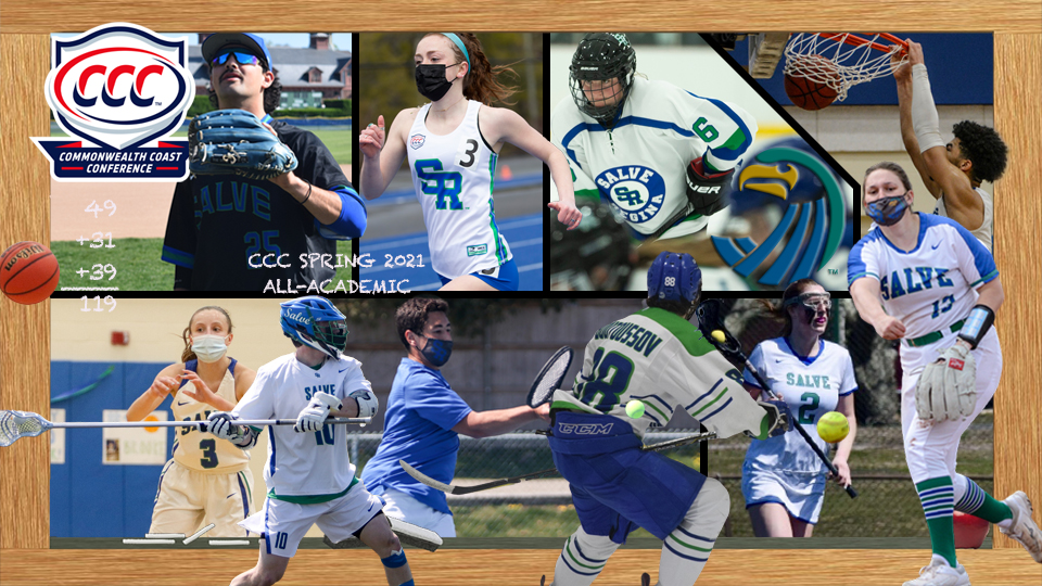 Seahawks on the Spring Academic All-Conference Team representing 10 sports (clockwise starting top left) - Jared Beniers (baseball), Mary Kate Scalzulli (track and field), Maddie Cox (ice hockey), Cameron Collins (basketball), Maddy Fluke (softball), Nicole Smith (lacrosse), Paul Boutoussov (ice hockey), Ben Resende (tennis), Marco Mongelli (lacrosse), Morgan Shuey (basketball).