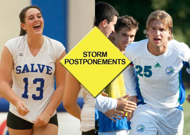 Clare Adams (13) and Bobby Ernst (25) will wait an extra day before resuming conference tournament action.