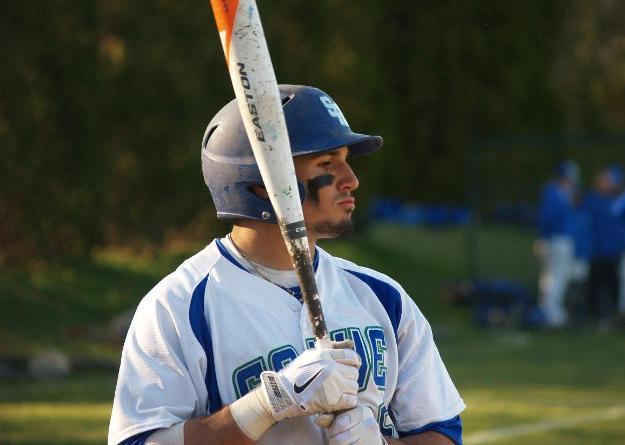 Ryan Kelly had three hits and two runs batted in during first-round CCC playoff game. (Photo by Andrew Pezzelli)
