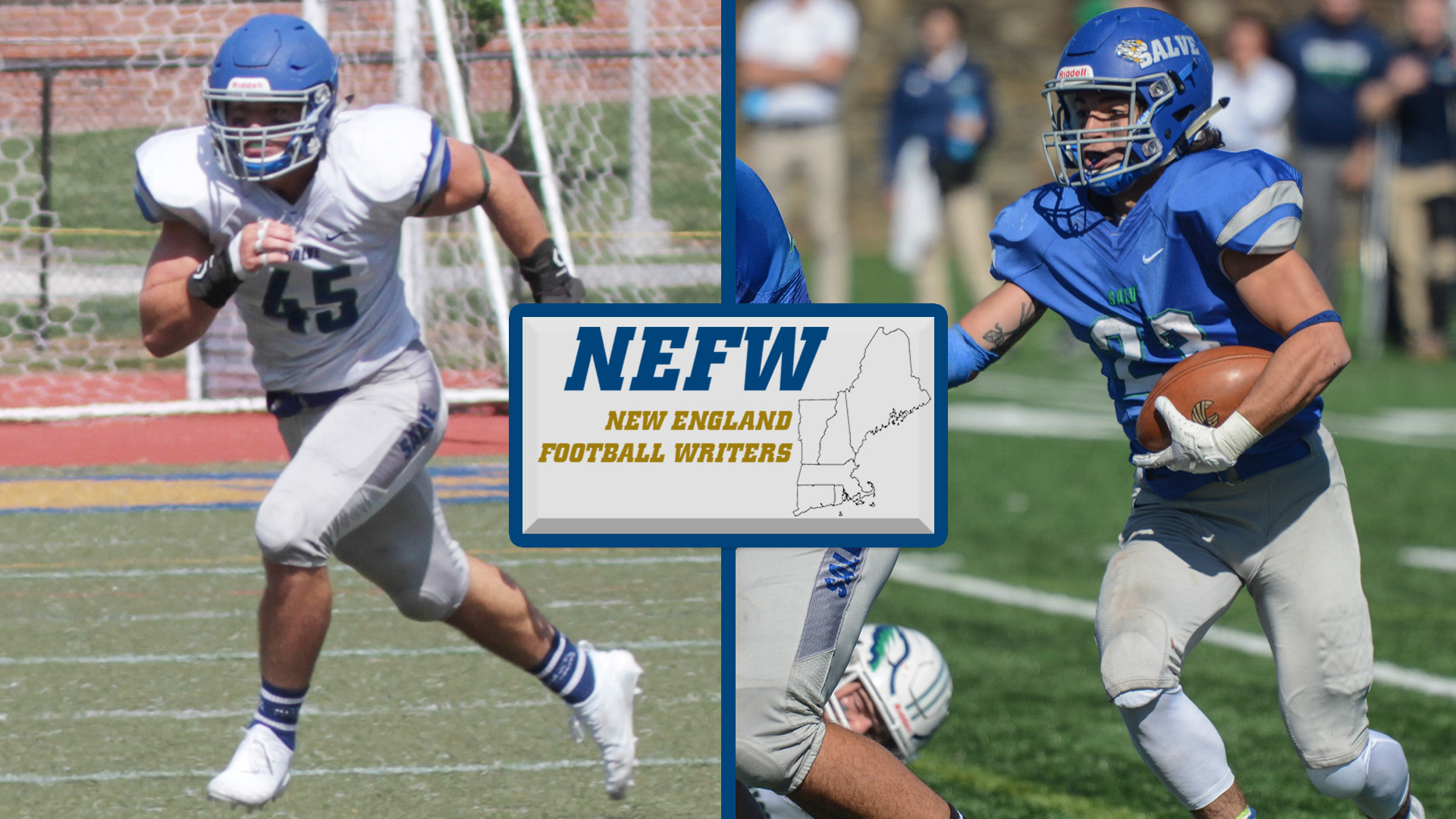 Matt Messner and Joey Mauriello both named New England Football Writers (NEFW) All-New England players.
