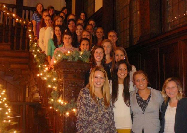 The 2012 Salve Regina field hockey team enjoyed its annual banquet at the Young Building