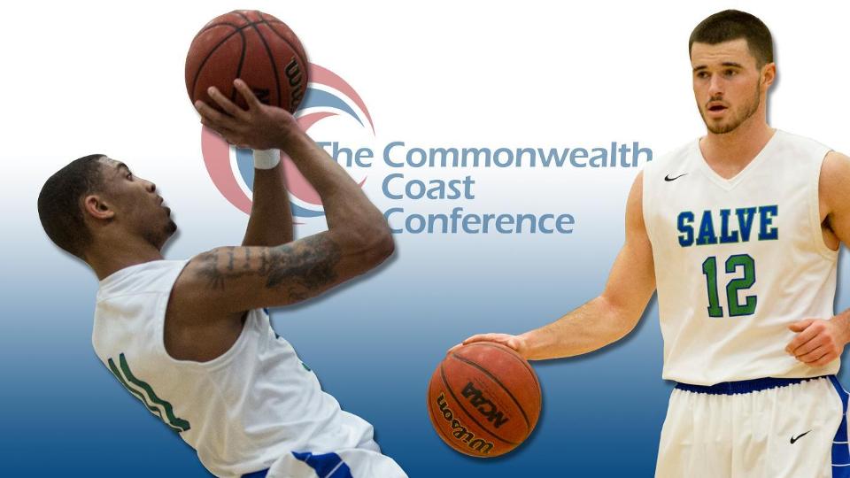 Bryce Boggs was named CCC Rookie of the Year for men's basketball while Barrett Hanlon earned third team all-conference honors. (original photos by Rob McGuinness)
