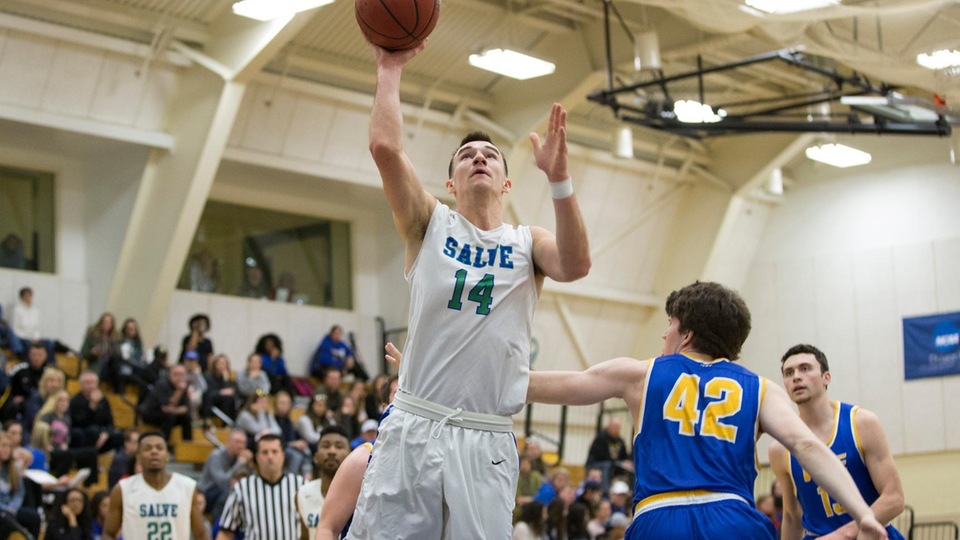 Kevin Mannix scored just four points (on two of four shots), but led all players with 11 rebounds (three offensive, eight defensive) to propel the Seahawks to a four-point victory. (Photo by Rob McGuinness)