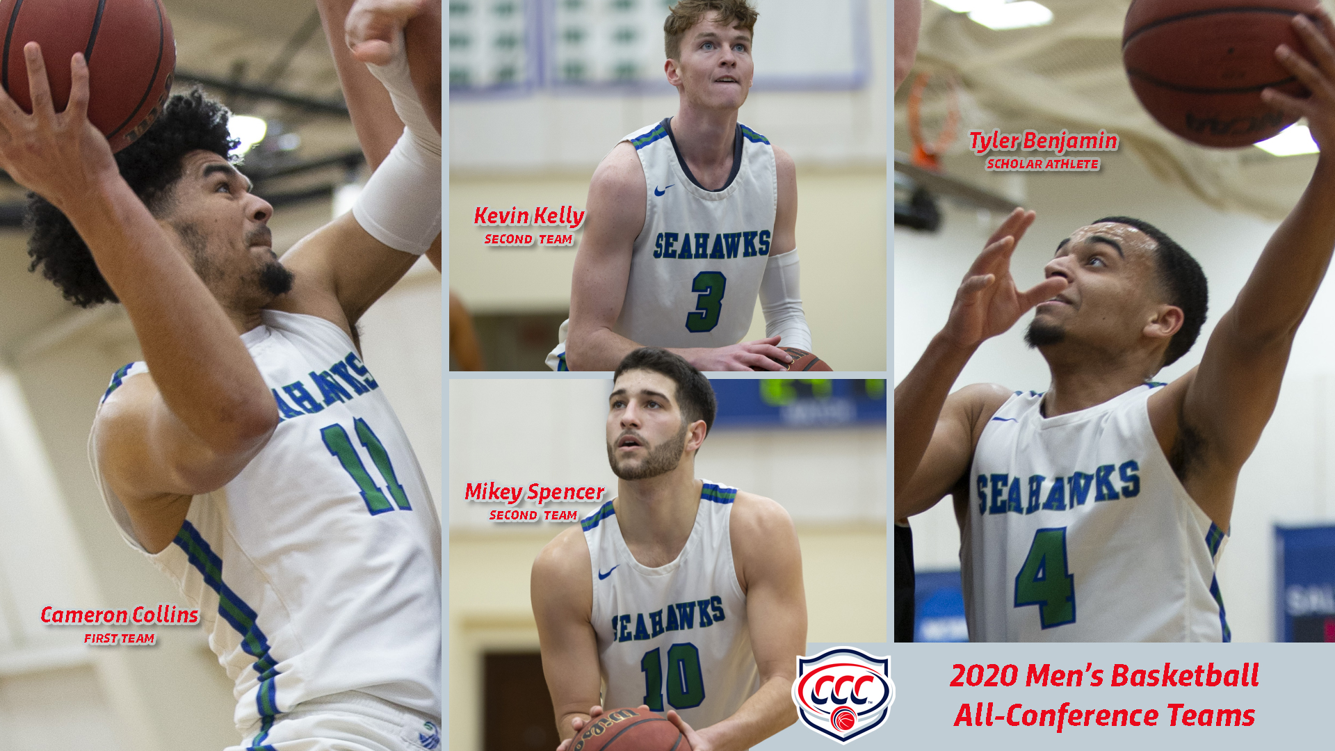Four Seahawks on the All-CCC squad. (Original photos by Rob McGuinness)
