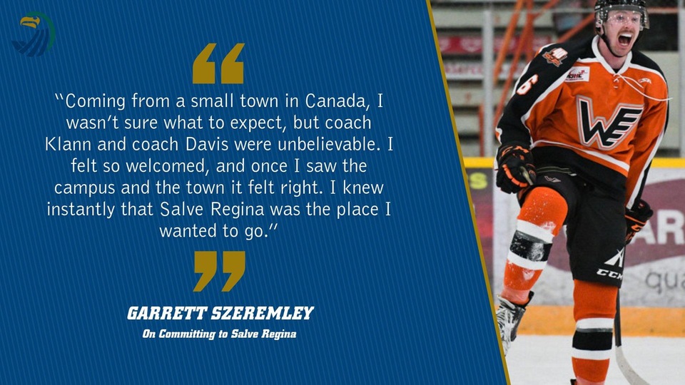 Garrett Szeremley has committed to playing at Salve Regina University after a season in the MJHL.