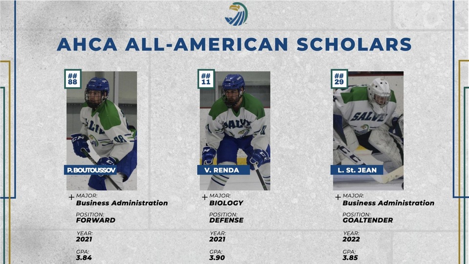 Boutoussov, Renda, and St. Jean each earned AHCA Academic All-American honors.