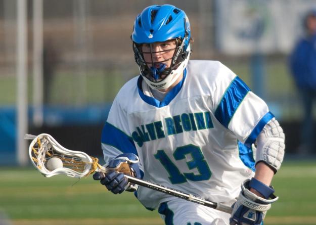 Junior Curtis McKeon leads all players with nine ground balls in Salve Regina's 21-4 loss to WNE.