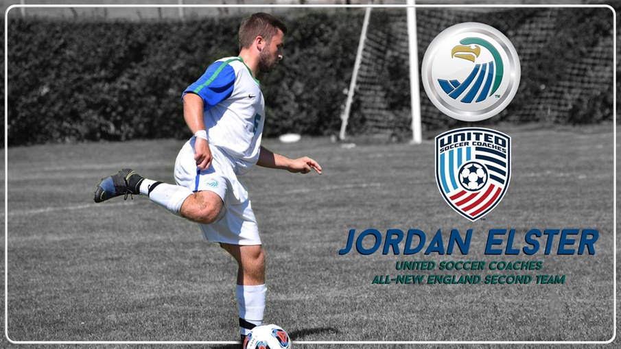 Jordan Elster earns second team All-New England honors in voting by United Soccer Coaches. (Original photo by Ed Habershaw)