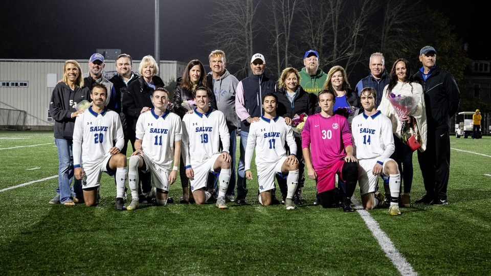 Salve Regina honored its Class of 2023 before the game (Photo by George Corrigan).