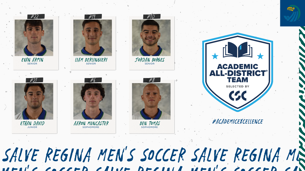 Salve Regina men's soccer players on CSC Academic All-District Team