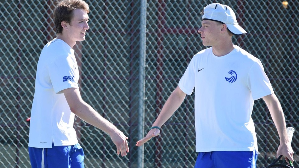 Senior Aaron White (left) and junior Will Chasse have played doubles together and now will lead the Salve Regina men's tennis team as captains in 2019-20.