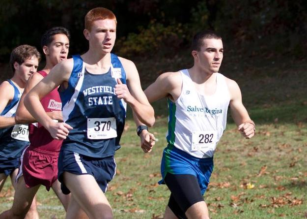 Sean Hughes, on far right, led the Seahawks to a 10-place improvement on the Golden Bears course.