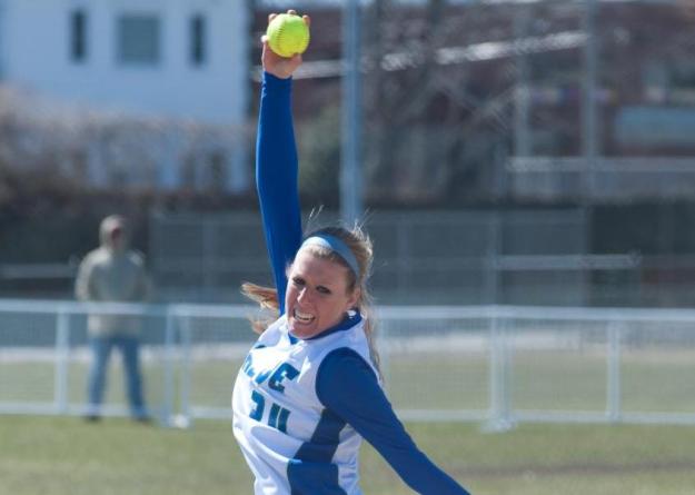 Jen Cruver tossed a five-inning perfect game against Wentworth.