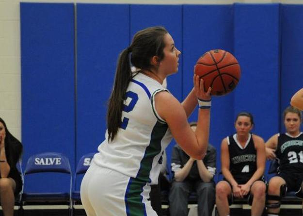 Junior Brianna Del Valle posted her seventh double-double of the season in Salve Regina's 72-59 victory. Photo by Clare Adams