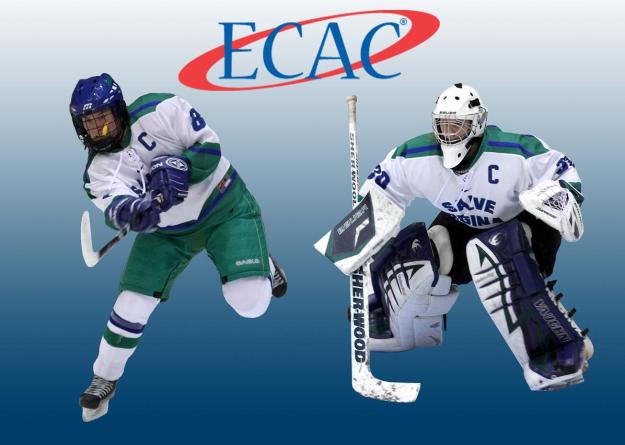 (left to right) Porter and Simmons will lead the Seahawks into an ECAC East quarterfinal matchup versus Castleton State on Saturday at St. George's Ice Rink