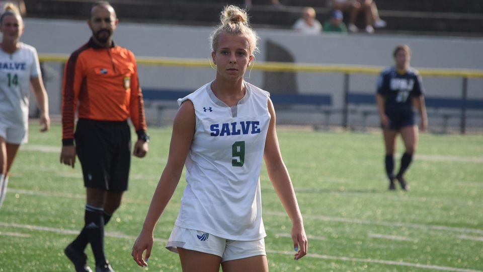Hannah Daniewicz scored twice and had an assist for Salve Regina (Photo by Ed Habershaw).