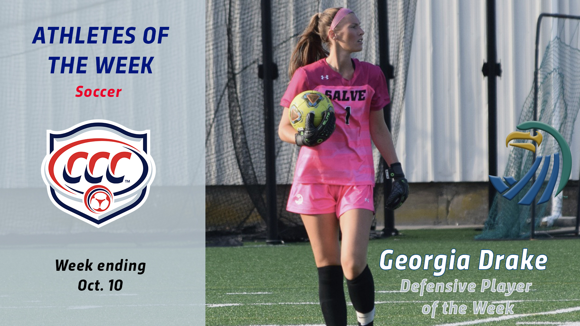 Georgia Drake was named CCC defensive player of the week.