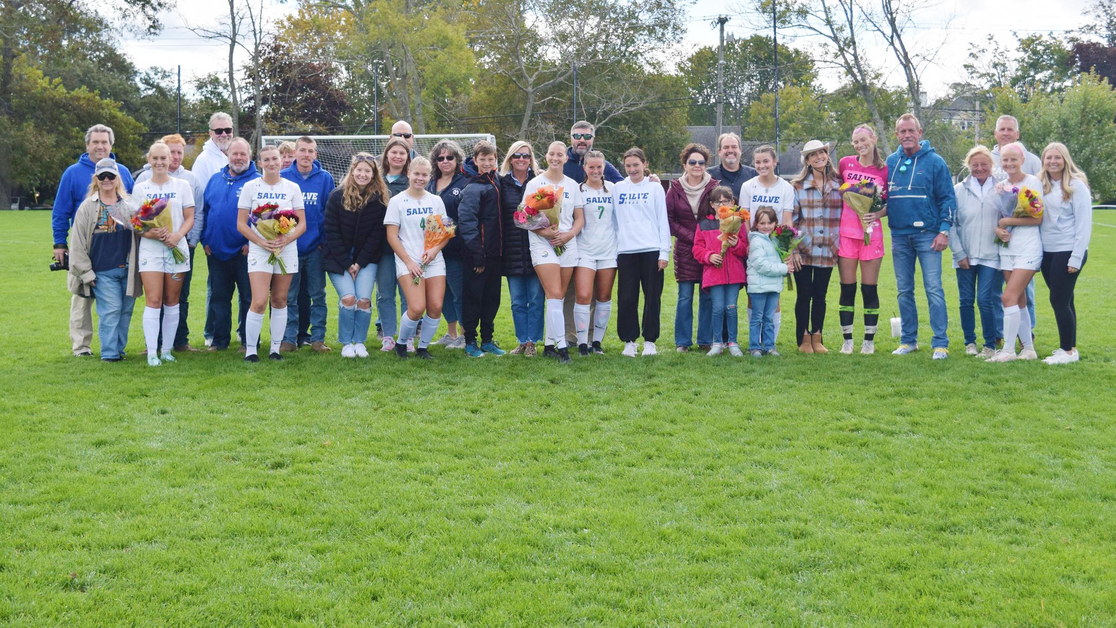 Salve Regina honored its Class of 2023 before defeating Endicott (Photo by Andrew Pezzelli).