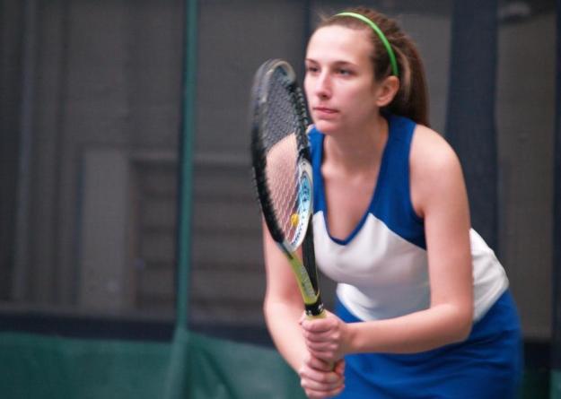 Senior co-captain Nichol Stevens played at first singles for the Seahawks.