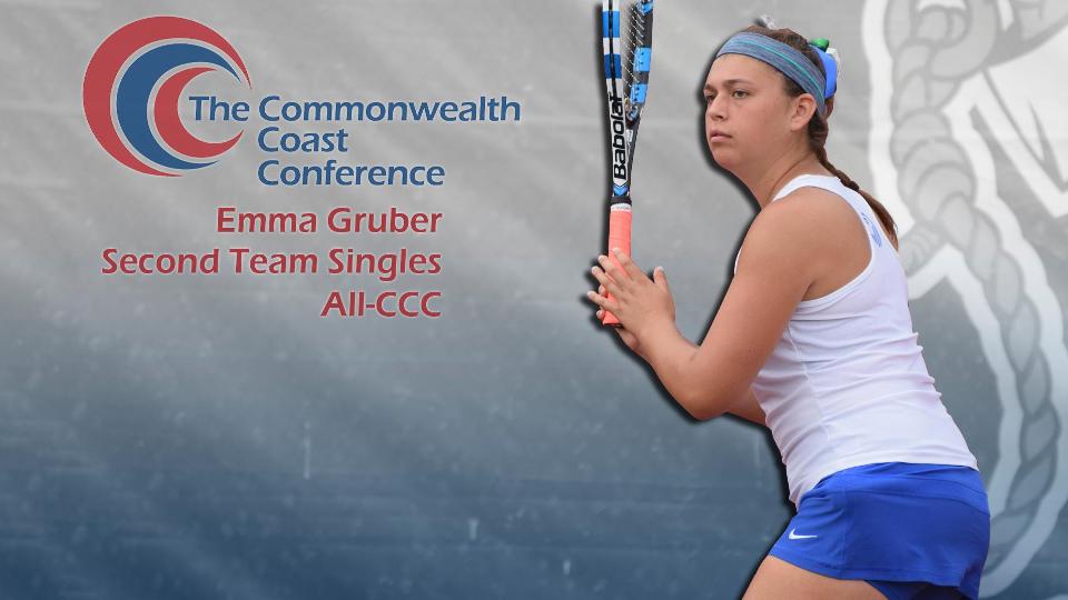 For the second time in her career, Emma Gruber earns second team all-conference singles in voting by the league's coaches.