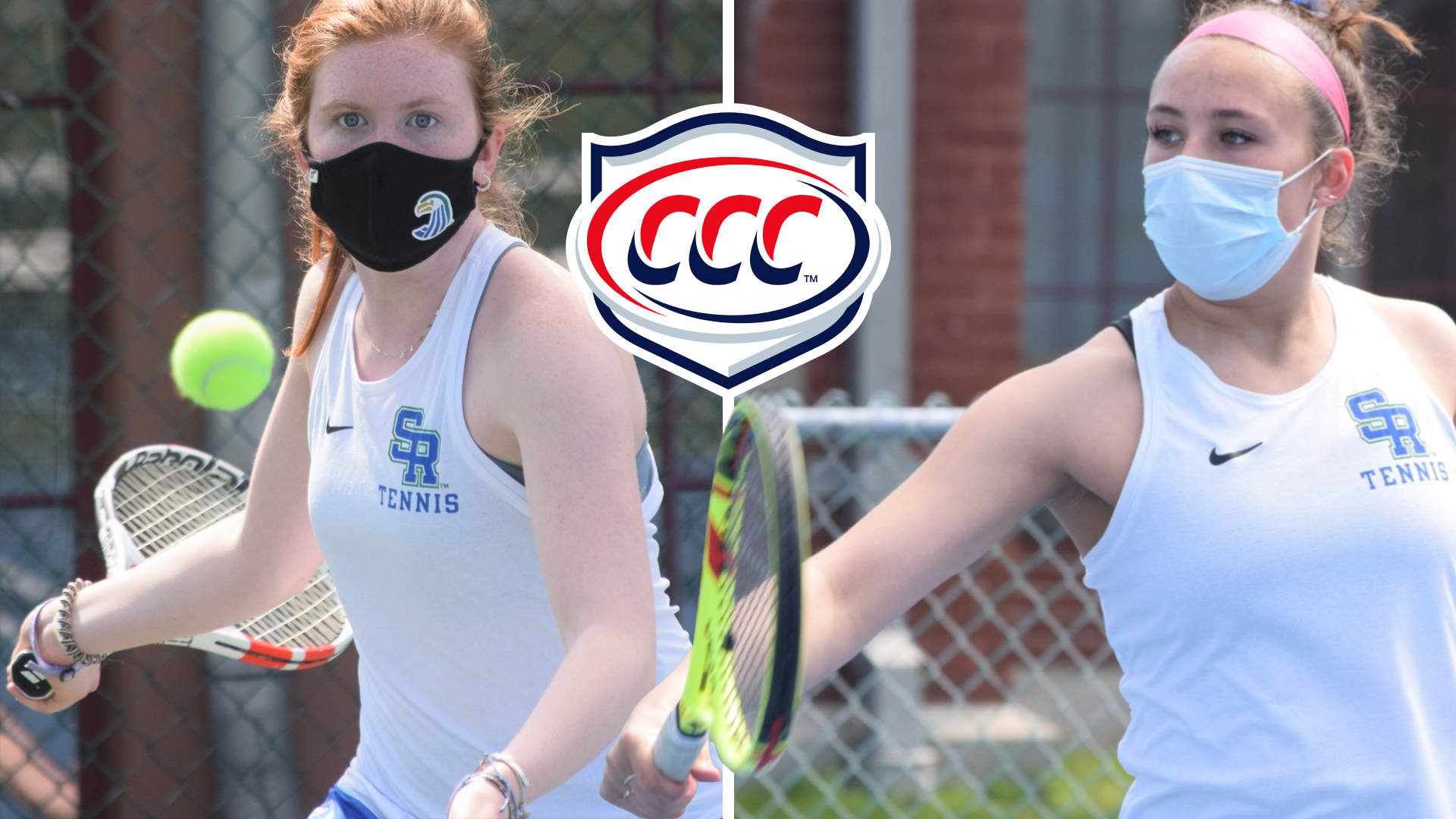 2020-21 All-CCC Seahawks (l to r): Alexa Stevens paired with Sailor Nordstrom for Third Team Doubles while Nordstrom also got the nod for Second Team Singles.