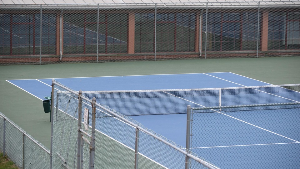 The recently renovated tennis courts at Salve Regina University (on Leroy Avenue in Newport) saw its first action yesterday when men's tennis hosted Nichols College. The women's tennis match between the Seahawks and Bison scheduled for Thu., April 1, has been cancelled due to weather.