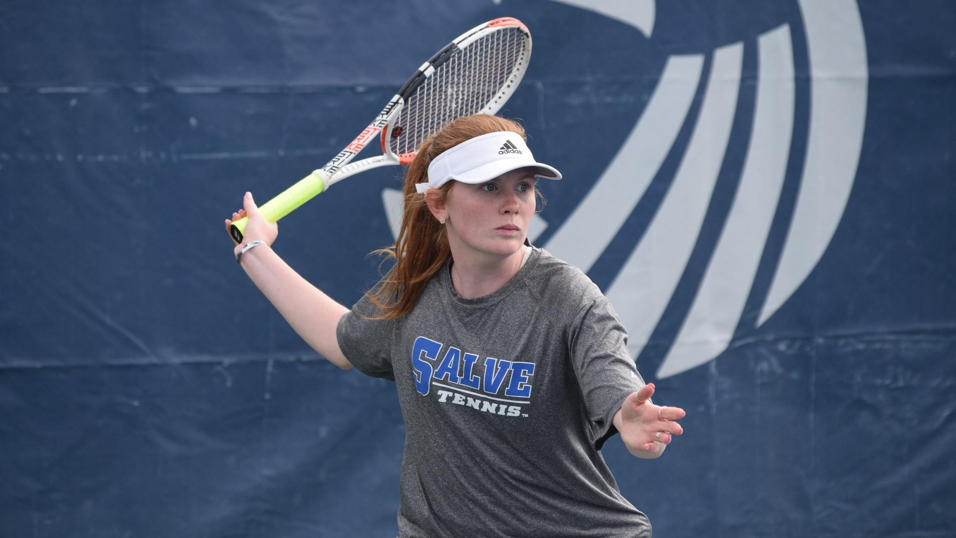 Alexa Stevens won in straight sets at No. 1 Singles on Monday at Clark. (Photo by Ed Habershaw '03M)