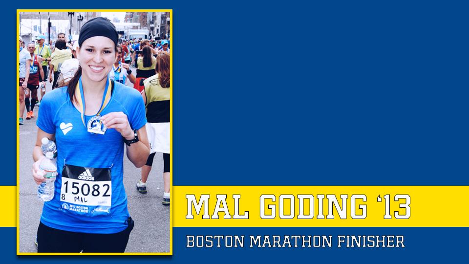 Goding is all smiles after Boston Marathon finish