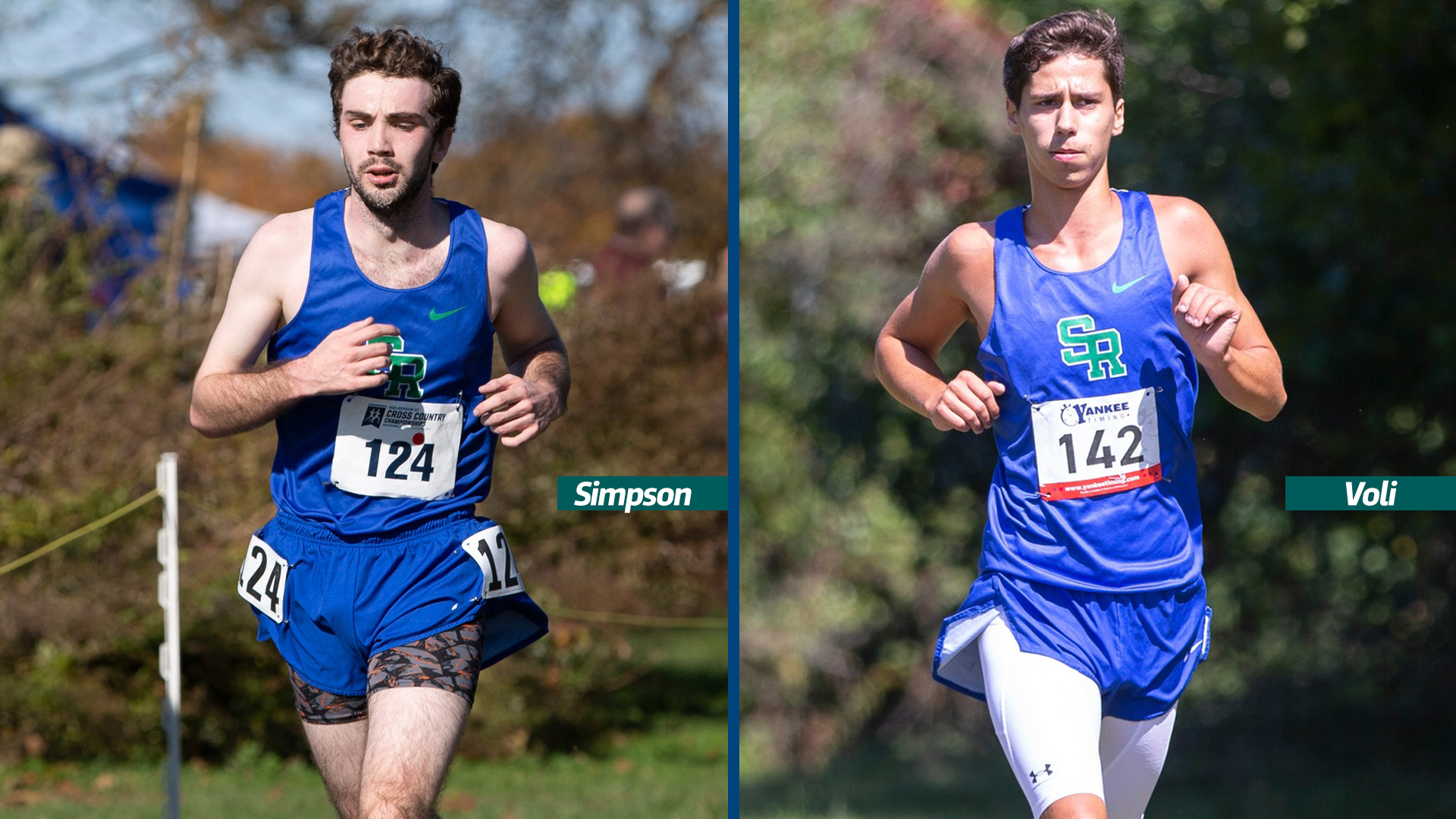 Senior Jake Simpson (left) and junior Patrick Voli have been appointed captains of the men’s cross country team at Salve Regina