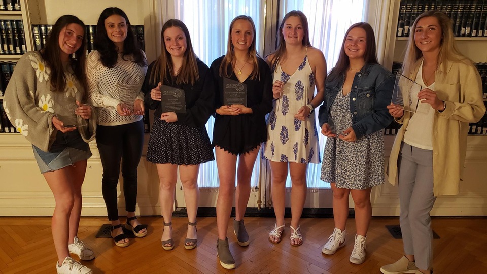 Emma Breen, Elena Palmer, Dakota McMahon, Norah Brown, Maddie Cox, Kimberly Dunn, Madison Jalbert, and Celia Palzkill (not pictured) were honored with awards.